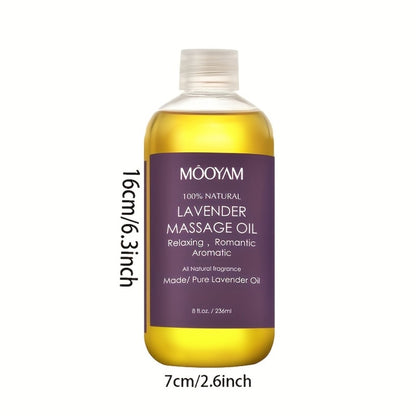 Lavender Massage Oil with Nut Oil & Grapefruit - Moisturizing Body Massage Oil for Dry Skin, Relaxation & Nourishment, Unisex Aromatherapy Skin Care