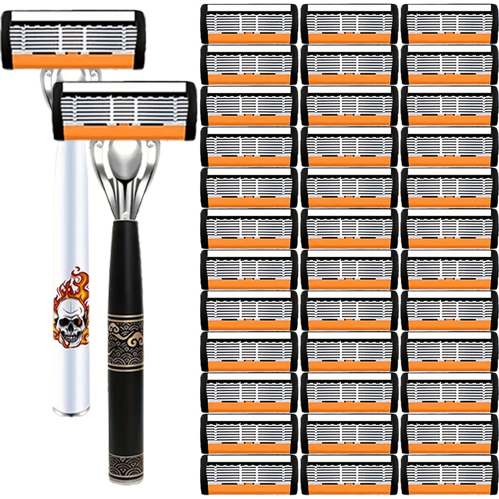 The Traditional Razor for Men Boasts a Comfortable Grip, Sharp And Long-Lasting Stainless Steel Blades, an Enhanced Shaving Experience, And a Remarkably Smooth And -Free Shave. It Is an Essential Grooming for Men