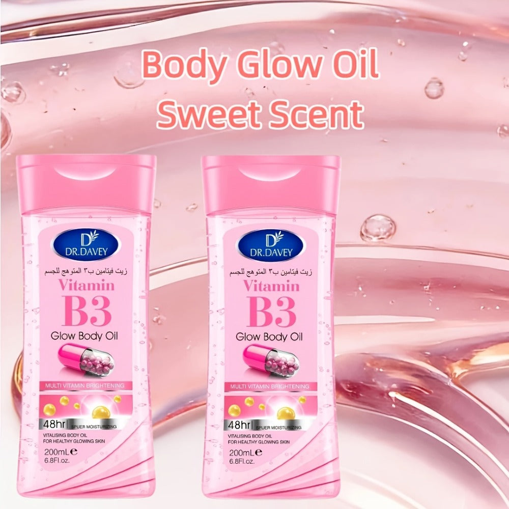 2pcs Vitamin B3 Skin Body Oil- Hypoallergenic, One Bottle Can Take Care Of The Entire Body Including Hair, Body And Nails. Light Texture, Non-greasy, Easy to Absorb, Multi-functional, Home Essential, Gift for Mom, Mother's Day Gift