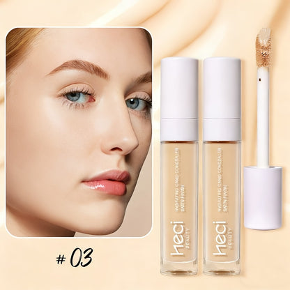 Concealer & Highlighter Set 2 Pcs - Buildable Coverage Liquid Concealer with Contour Stick, Hydrating Pore-Minimizing Long-Lasting Formula for Blemishes & Dark Circles