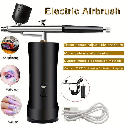 Airbrush Kit with Compressor, Rechargeable Portable Cordless Air Brush Set, Handheld Airbrush Gun Set for Nail Art, Makeup, Painting, Cake Decor