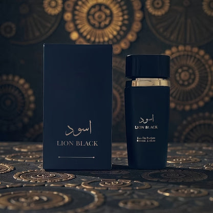 Eau de Parfum Men 100ml Lion Black Smoky Woody Spicy Masculine Fragrance Long Lasting Citrus Dark Wood Bold Cologne Gift for Him 3.4 Fl Oz