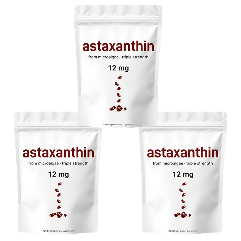 Astaxanthin 12Mg, 120 Softgels, 4 Month Supply | Premium Astaxanthin Antioxidant Supplements* | Fresh Microalgae Source | Triple Strength, Easy to Swallow