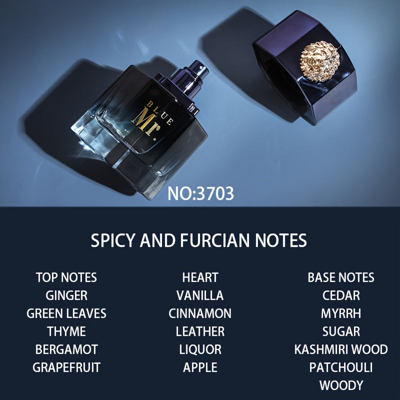 Mr. Blue Men'S Fragrance with Enduring Scent, Lion Perfume for Sports, Casual Gatherings, Business Trips, And Romantic Dinners - A Perfect Gift for Couples