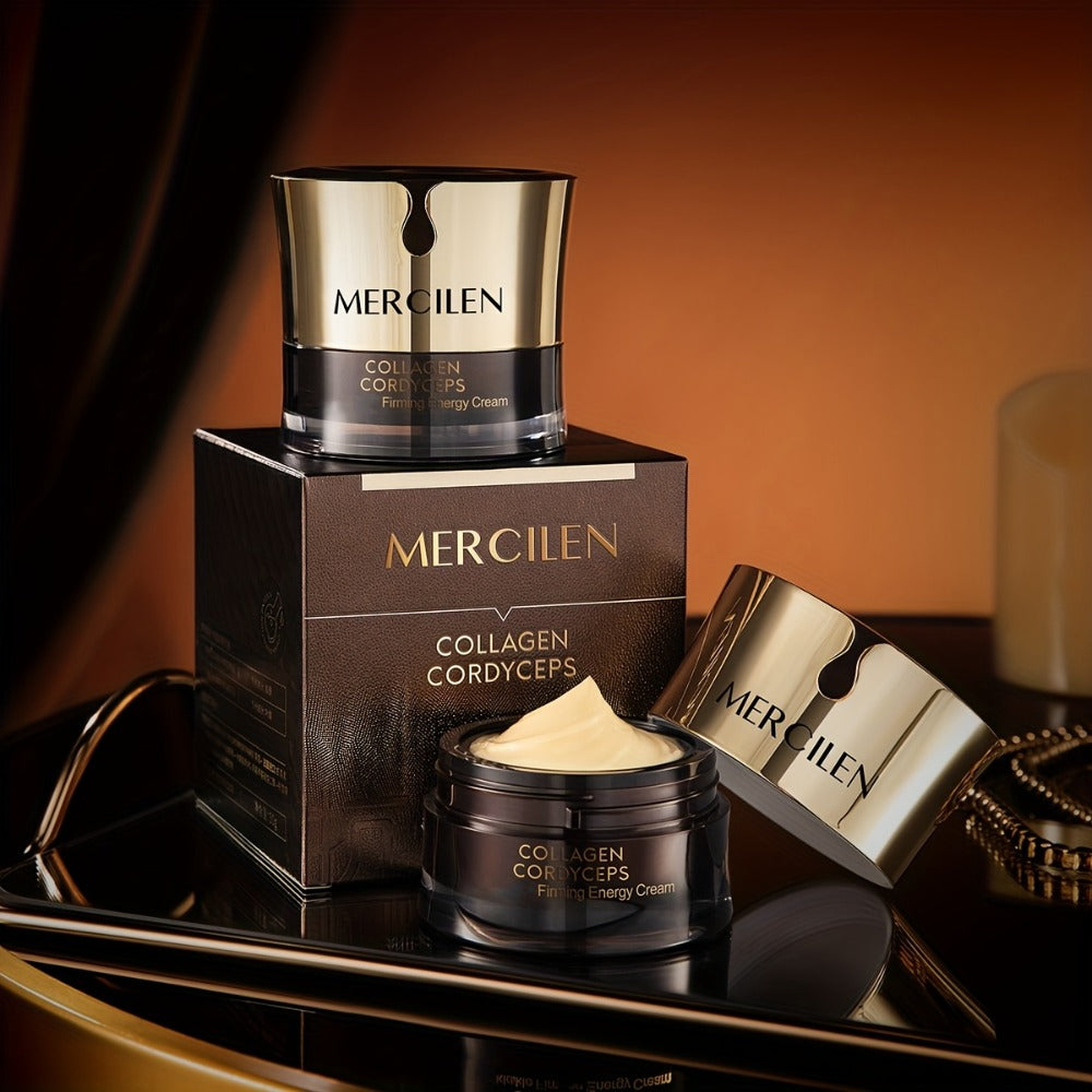 Mercilen Collagen Cordyceps Moisturizing Cream - 50g, Plant-Based Squalane & Glycerin, Alcohol-Free, Ideal for Normal to Sensitive Skin, Moisturizing Face Cream|Sensitive Skin Care Plant Extract Cream, Skincare