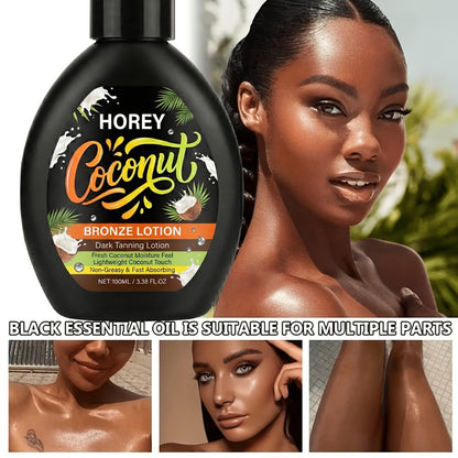 Tanning Lotion with Coconut Oil 100ml Self Tanner for Darker Skin Moisturizing Sunless Tanning Body Lotion Natural Glowing Bronze Skin Hydrating Summer Tan Streak-Free Lightweight Formula