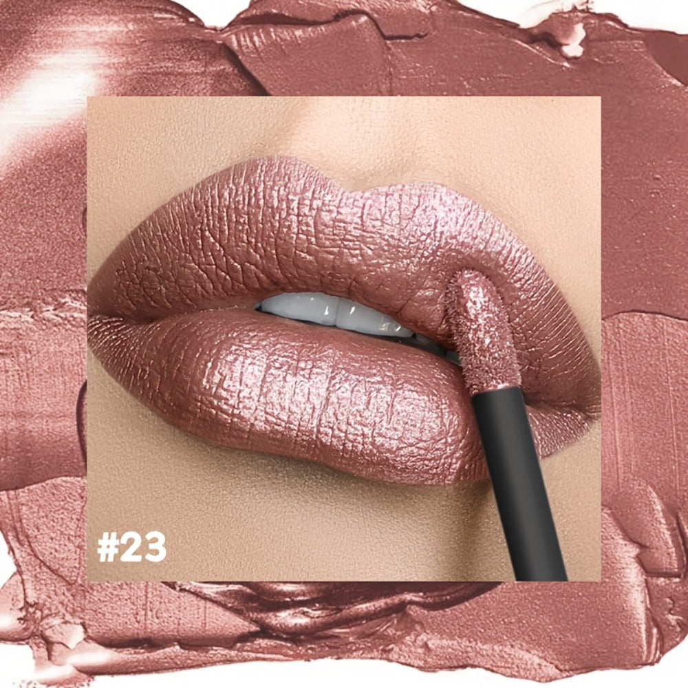 Metallic Lip Gloss High Gloss Long-Lasting Non-Stick Lip Plumper Glossy Lipstick for Women Portable Party Date Daily Makeup Gift 11 Shades