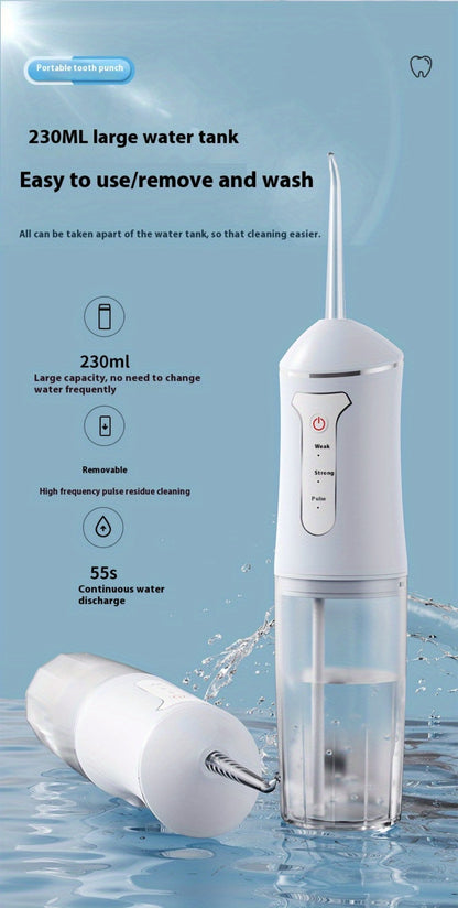 Water Flosser Portable USB Rechargeable Cordless Oral Irrigator with 4 Nozzles 3 Cleaning Modes Smart Chip Electric Water Floss Teeth Cleaner for Braces Gum Health Travel Home Use Men Women