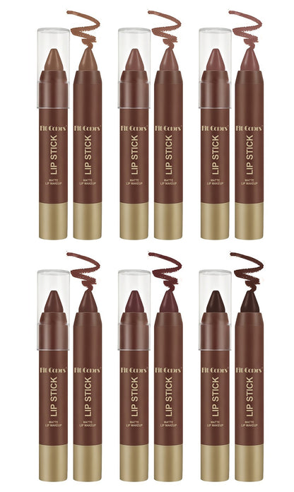 Lipstick Set 6 Pack Matte Long Lasting Waterproof Full Coverage - Non-Fading Velvet Lip Color for All Skin Tones Orange Brown Pink Purple Red Shades Makeup Gift for Women