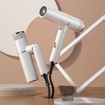 Professional Hair Dryer with Foldable Handle — Bristle Motor, Hot & Cold Air, Concentrator Nozzle & Stand Included, Quick Dry for All Hair Types