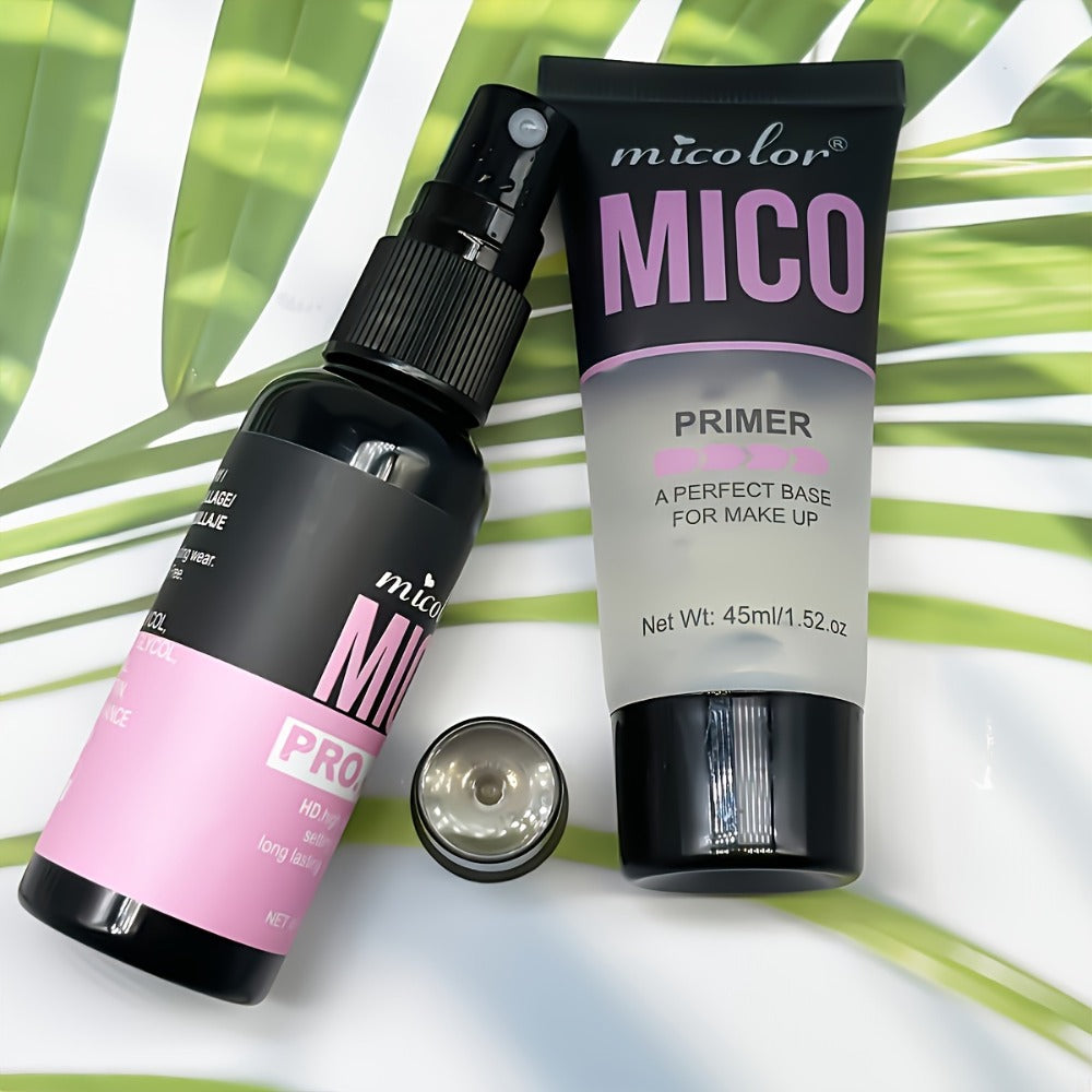 [Ideal Gift for Easter] 2/4-Pack MICO Makeup Base & HD Long-Lasting Finish Duo, Minimizes Pores & Enhances Complexion, Smooth Texture, Lightweight, Under 1fl. Oz Each, Ideal Gift for Easter, Spring & Summer