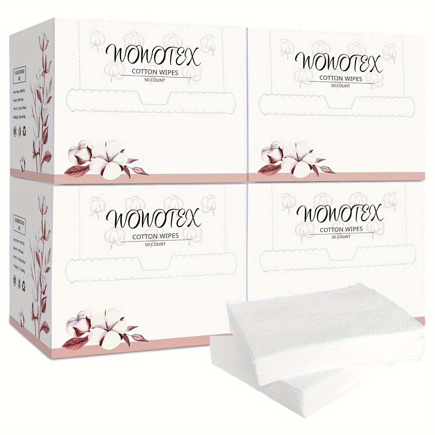 100% Cotton Disposable Face Towel Face Towel For Drying Face 50 Count/Box Extra Thick Soft One Time Use Face Towels 10"×12" Large Clean Towels For Sensitive Skin, Baby Care