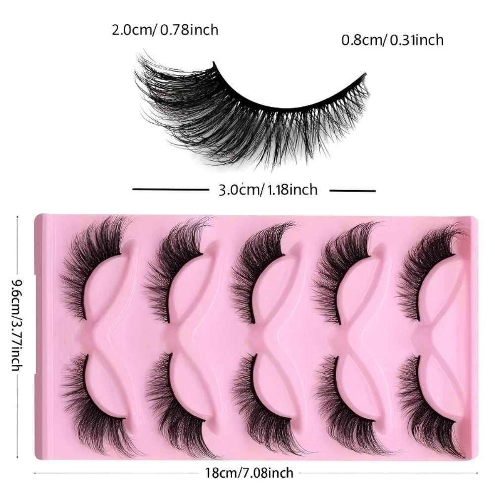 30pcs Long Cat Eye Lashes - Festive Gift Wispy, Lengthened, Voluminous, And Striking False Eyelashes for a Seductive Appearance - Reusable Strip Lashes for Stunning Eye Makeup