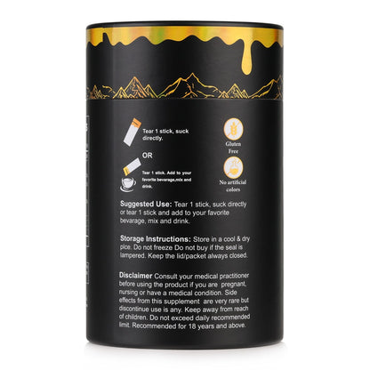 Shilajit Honey Sticks with Saffron, 85+ Trace Minerals & 75% Fulvic Acid – Natural Energy, Focus & Vitality Supplement for Women & Men, 30 Individually Wrapped Sticks