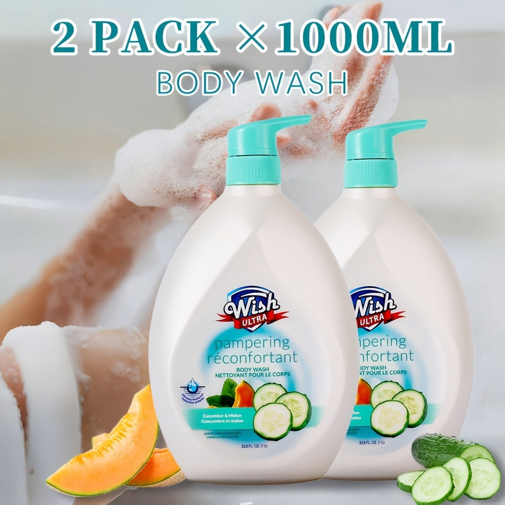 Set of 2 Bottles, Each 1000 ML/33.8 Fl Oz, Moisturizing Body Wash Suitable for Both Men And Women, Featuring a Long-Lasting Scent, Available in 6 Unique Fragrances, Deeply Cleanses, And Enhances Skin Smoothness, Suitable for All Skin Types