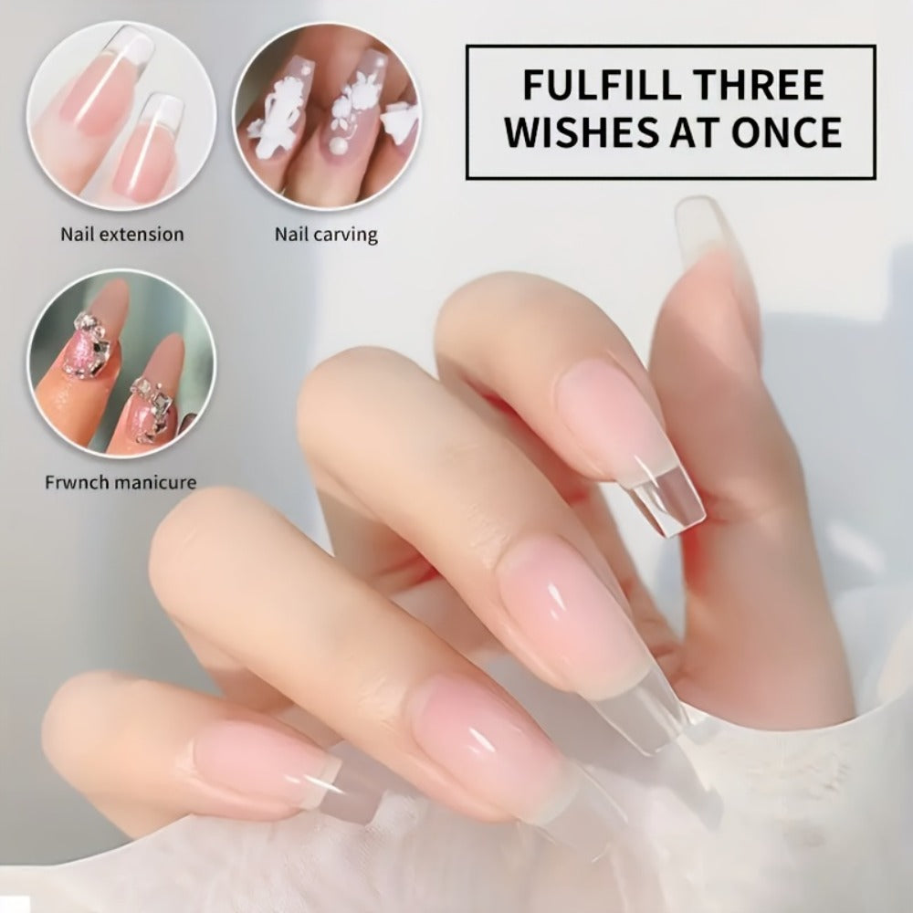 NOCIS Nail Art Kit: Clear White Pink Acrylic Powder, Liquid Monomer And Brush Set for Extensions, Carving And Manicure - Perfect Gift for