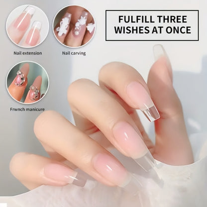 Acrylic Nail Powder & Liquid Monomer Kit - Clear White Pink 3-Color Powder Extension Set with Brush for Nail Extensions Carving Manicure Gift Set