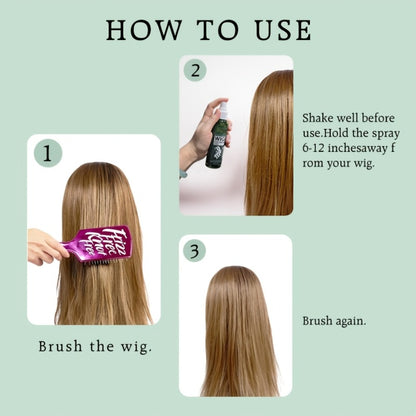 Synthetic Wig Spray Leave-In Conditioner - Revitalizes & Refreshes Wigs & Hairpieces, Cleanses Between Washes, Extends Lifespan, Soft Fresh Scent, Daily Wig Care Spray for Synthetic Hair