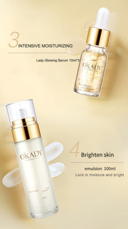 24K Gold Luxury Skincare Set 10-Piece with Mud Mask Stick - Day & Night Moisturizing Firming Care for All Skin Types Hypoallergenic Holiday Gift Set