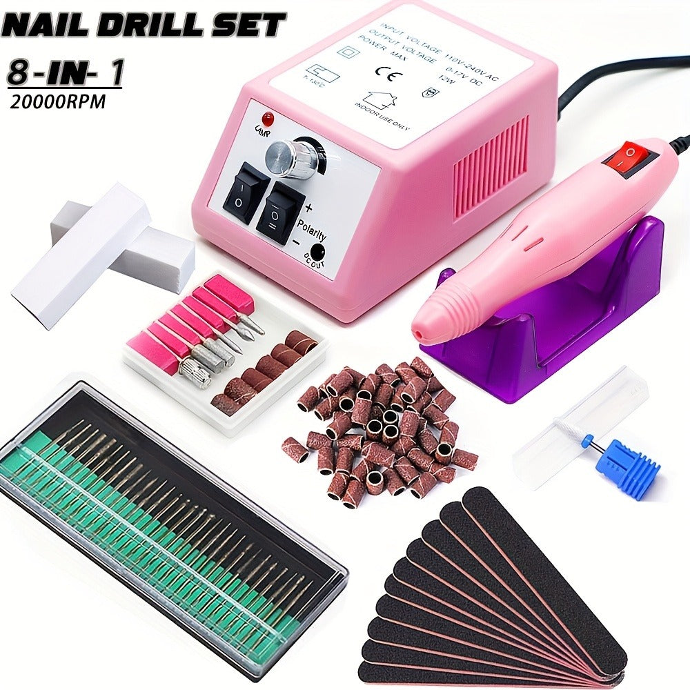 20000RPM Electric Nail Machine Desktop Equipment with Milling Cutters Bits Set Gel Cuticle Armor Removal Pedicure Manicure Tool Professional Electric Nail Drill Milling Machine for Manicure Pedicure Files Tools Kit Nail Polisher