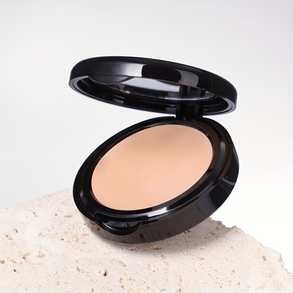 Oil Control Foundation Powder 3 Shades - 24H Full Coverage Waterproof Matte Finish Concealing Pressed Powder for Oily Combination Skin Blemish Pore Minimizing