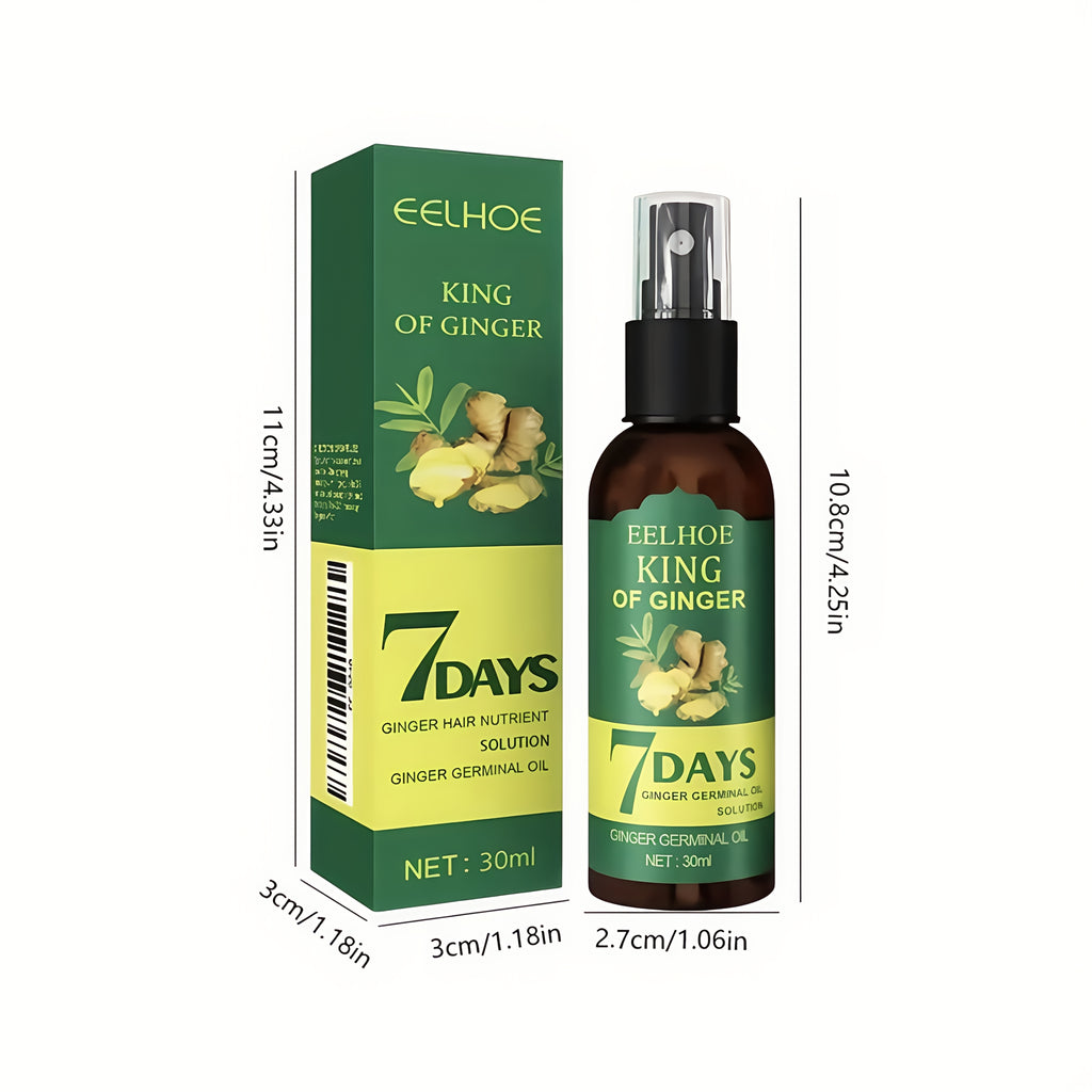 6pcs Seven-Day Moisturizing Ginger Hair Oil Spray, Suitable for Dry, Frizzy, And Curly Hair, Making It Easier to Comb, Nourishing, Gentle on The Skin, And Suitable for All Hair Types. Enhances Overall Texture