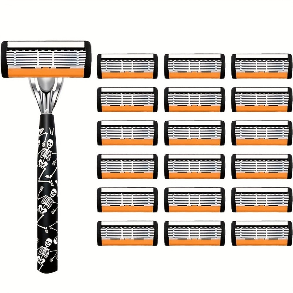 High-End Manual Razor for Men, Featuring 7-Layer Progressive Stainless Steel Blades, a Metal Non-Slip Handle, And a Classic Design That Works Well. an Excellent Gift for Men