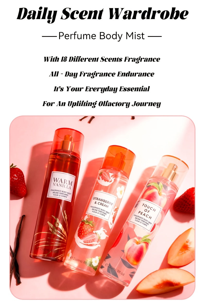 20 Scents Women's Hair and Body Fragrance Mist 4-Pack (8.4oz/pcs) - Floral Fruity Long-Lasting Body Spary for Daily Use | Dates | Gifts