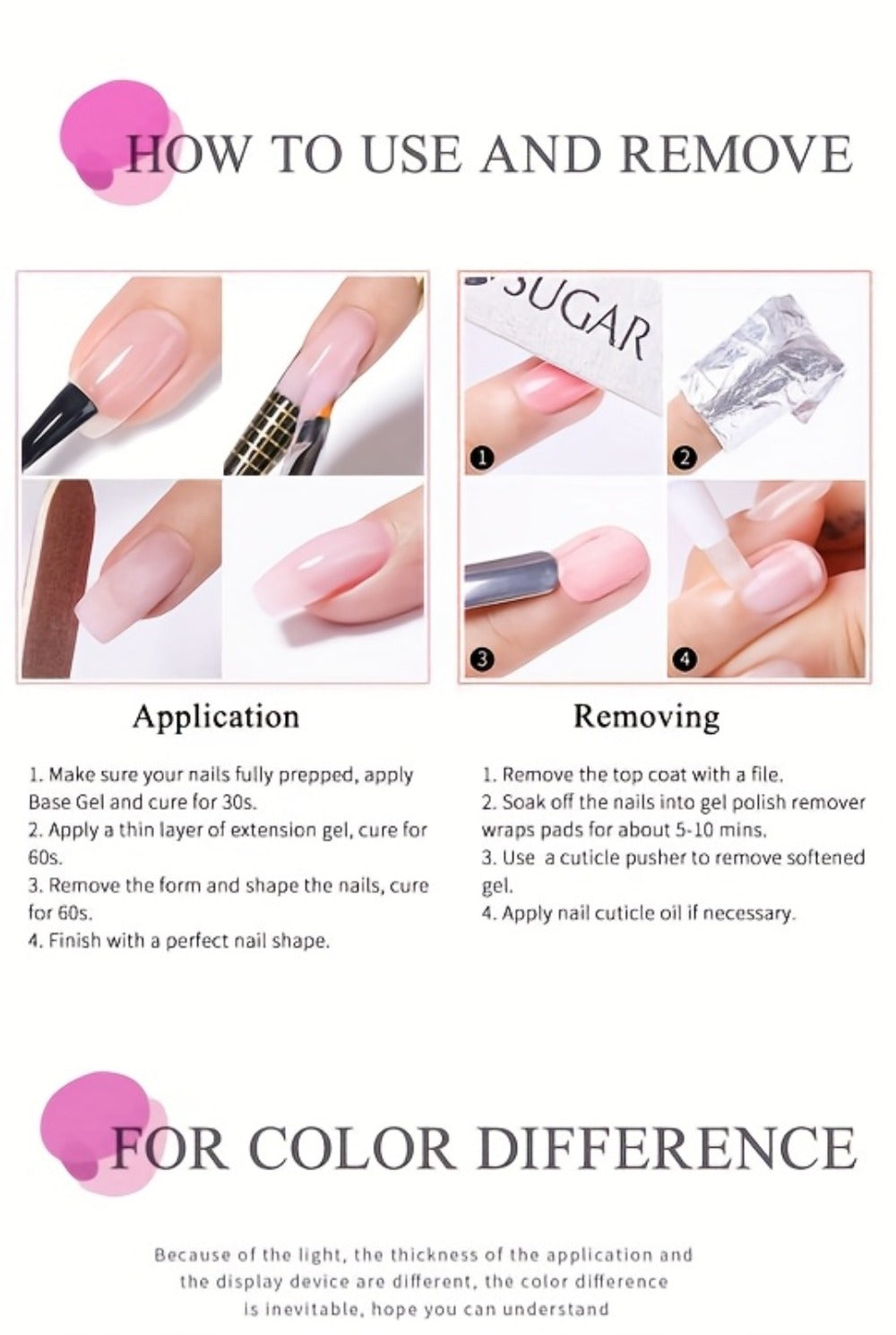 UR SUGAR 150g Jelly Gel Nail Extension Gel Fast Building Nail Hard Gels Self Leveling Construction Gel
