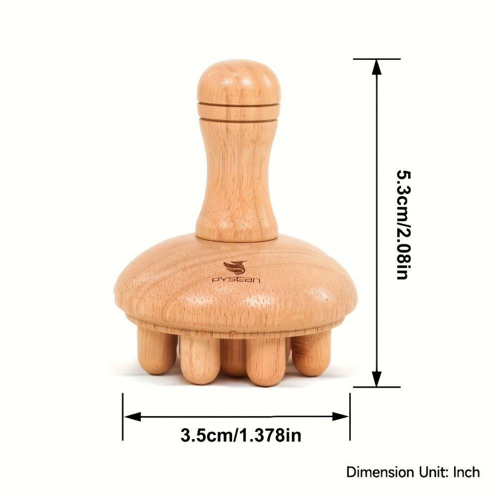 PYSEAN Wood Relax Mushroom Massage Tools, Wooden Mushroom Massager, Anti Cellulite Lymphatic Drainage Relax Massage Cup Tools