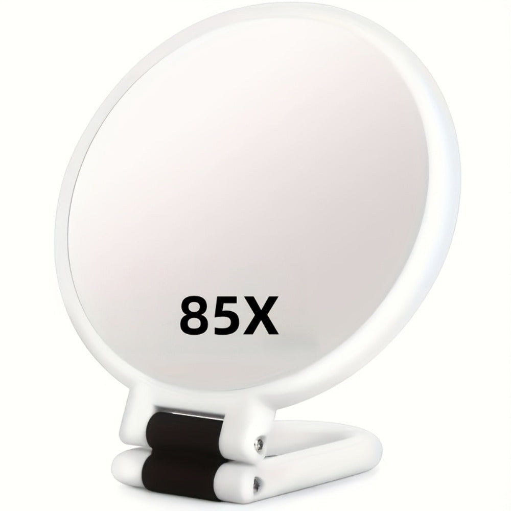 Handheld Magnifying Mirror 85X for Makeup - Compact Travel Mirror with 360° Adjustable Handle, 1X 80X Magnification, Colorful Border Design, Portable Vanity Mirror for Women Girls Beauty