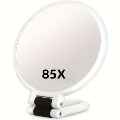 Handheld Magnifying Mirror 85X for Makeup - Compact Travel Mirror with 360° Adjustable Handle, 1X 80X Magnification, Colorful Border Design, Portable Vanity Mirror for Women Girls Beauty