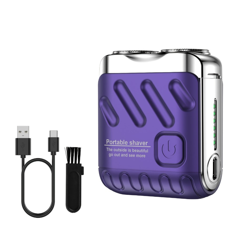 Electric Shaver for Men Magnetic Dual Blade Heads 2-Speed USB Rechargeable Mini Portable Razor - Compact Travel Electric Razor Orange Black Purple Blue White Grey Waterproof Version