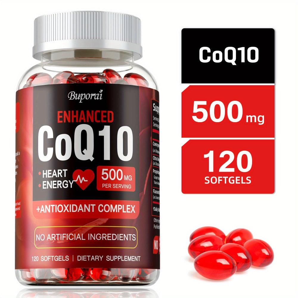 CoQ10 - with Citrus Bergamot, Cardiovascular, Brain & Heart Health Supports, Supports Energy Production, Rich in Antioxidant - 120pcs