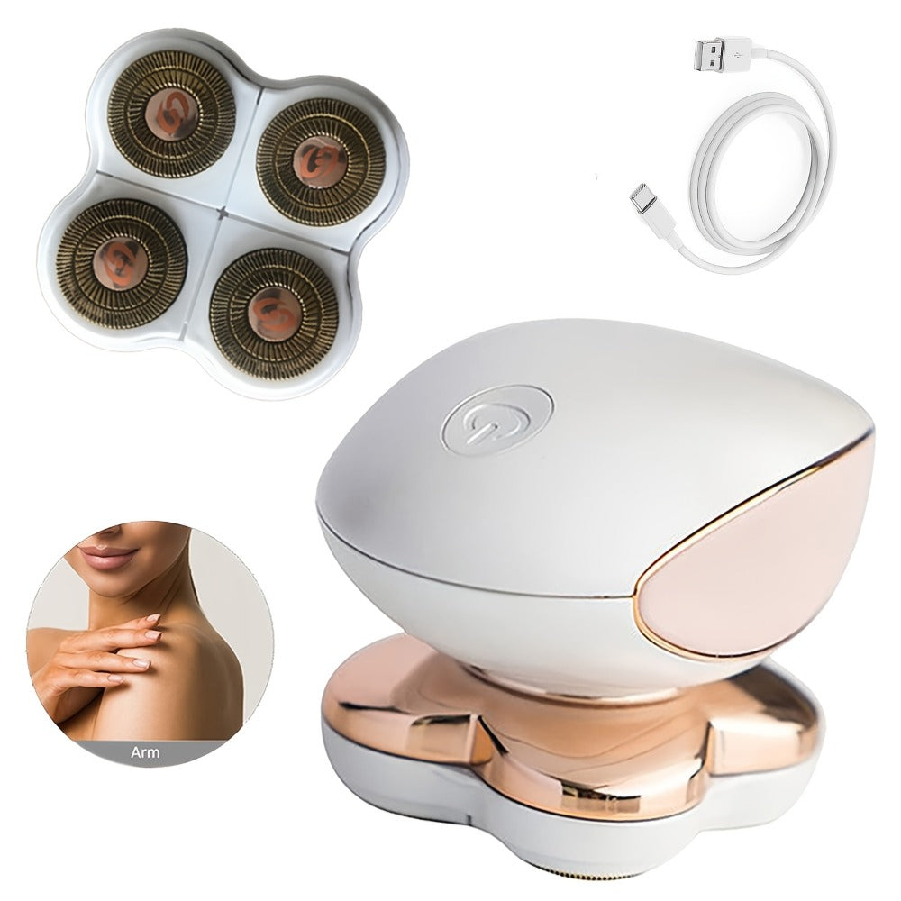 4-in-1 Electric Body Shaver & Hair Remover for Women - Face Bikini Legs Arms Chest USB Rechargeable Wet Dry Cordless Trimmer with Haircut Accessories Portable Grooming Kit
