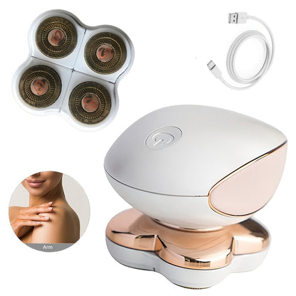 4-in-1 Electric Body Shaver & Hair Remover for Women - Face Bikini Legs Arms Chest USB Rechargeable Wet Dry Cordless Trimmer with Haircut Accessories Portable Grooming Kit