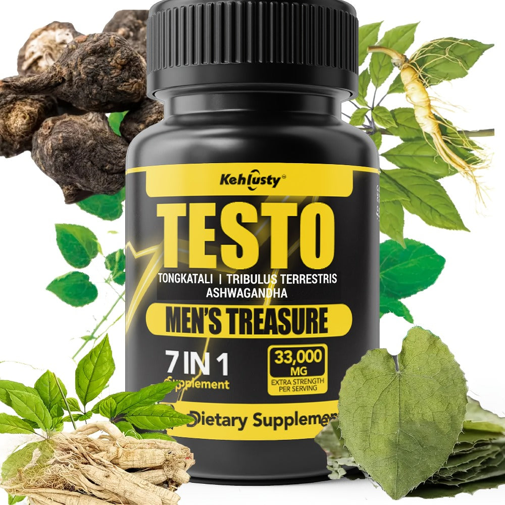 [Men's Energy Boost] ROCK HARD Capsules (with Tongkat Ali, Horny Goat Weed, And Saw Palmetto), Prostate Health, Unleash Male Energy, Easy Absorption, Natural Energy, Immune & Vitality Support, Men's Energy Boost Capsules Blue Chew, Wellness Supplement for