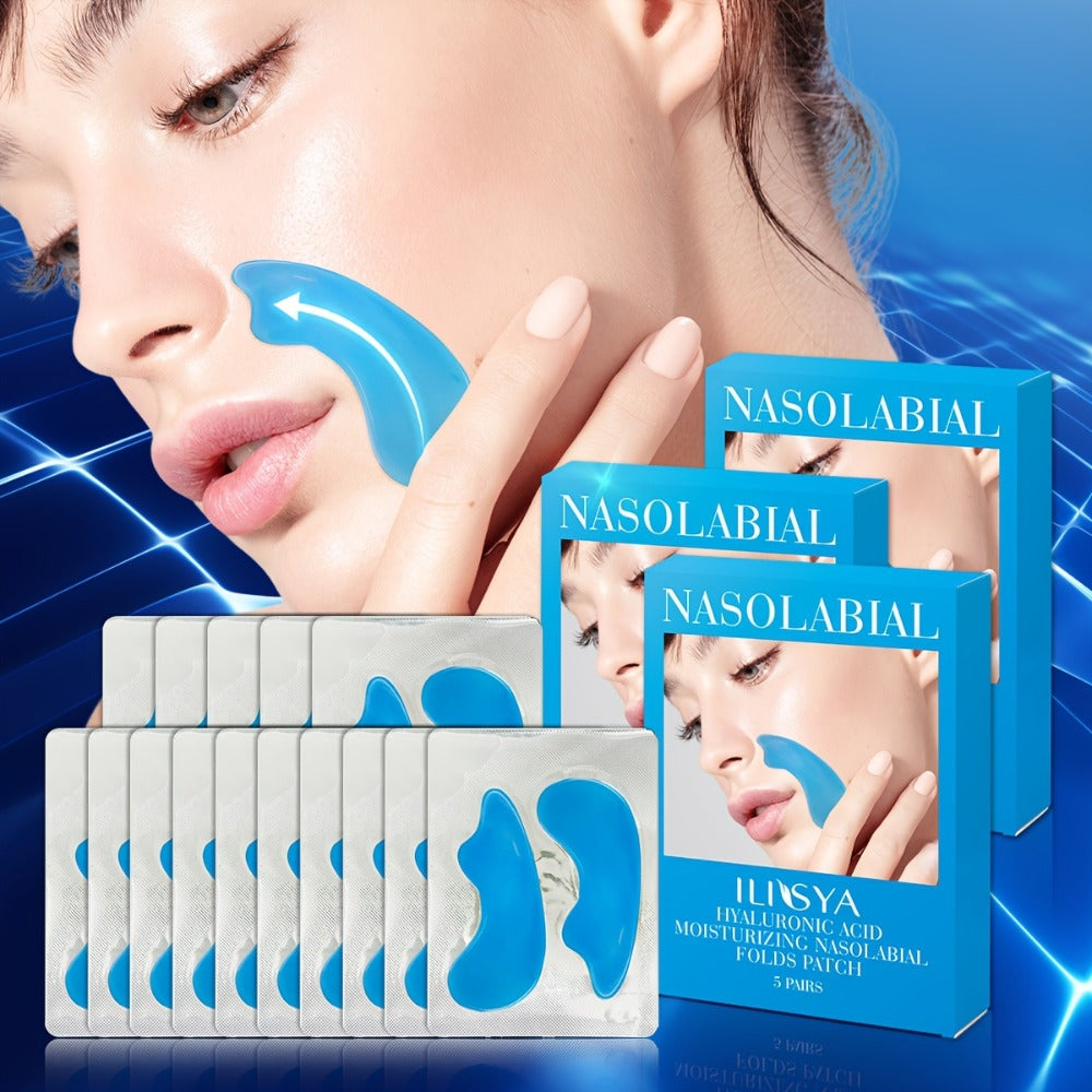ILISYA 3 Boxes, Hyaluronic Acid Laugh Line Sticker, Collagen Nose Line Sticker with Lifting And Tightening Effect, Law Line Sticker, Supplement Collagen, Increase Skin Elasticity, Make Smile More Confident, Discount Pack, Daily Skin Care Good