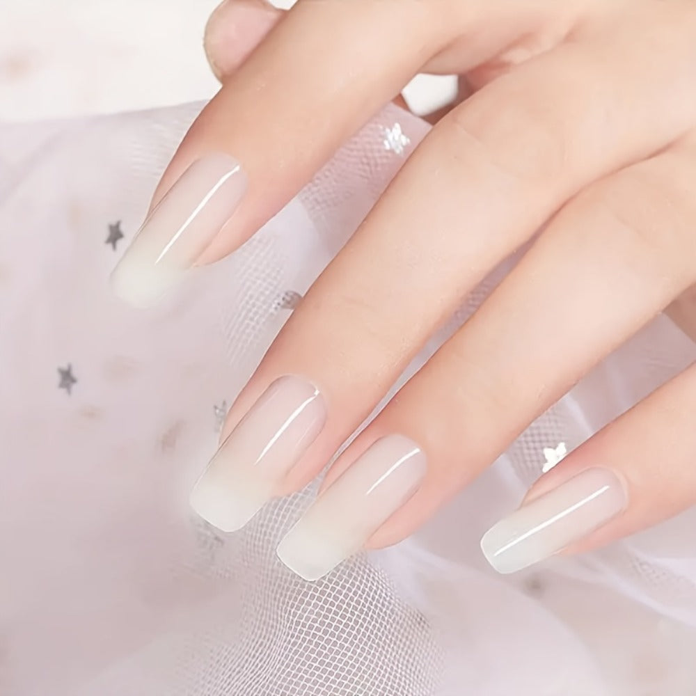 6 Colors/Set Cured Nail Extension Adhesive - Crystal Clear, White, Milky Jelly, Light Pink, Pink, Nude - Smooth, Alcohol-Free, Quick-Drying, Perfect for Nail Art And Salon Use