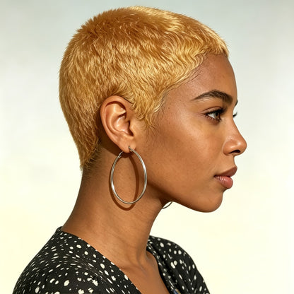 Short Human Hair Wig Pixie Cut for Women 180% Density Glueless Machine Made No Glue Natural Look Lightweight Breathable Elastic Cap Easy Wear Multiple Colors