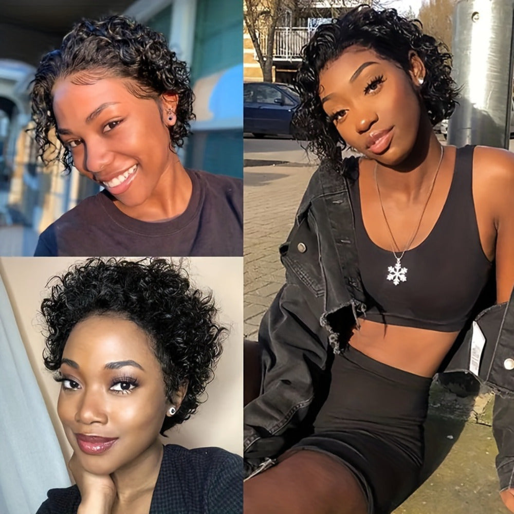 Best - Selling African Small Curly Black Wig - Women's Short Hair Curly Full Wig for Party, Show, Music Festival and Travel Gifts