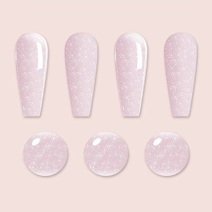 Pink Glitter Jelly Gel Nail Polish – Nail Arch Shaping & Color Gel | Sheer Pink Tone UV/LED Gel | Home & Salon Nail Art | Modern Light Gel for Creative Manicure Designs