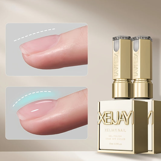 Builder Gel Nail Extension Base 2pcs 4-in-1 - 0.51oz Leveling Reinforcement Sealing Layer Alcohol-Free, Construction Primer Gel for Nail Salons & DIY, Strengthening Base Coat Nail Glue Adhesive