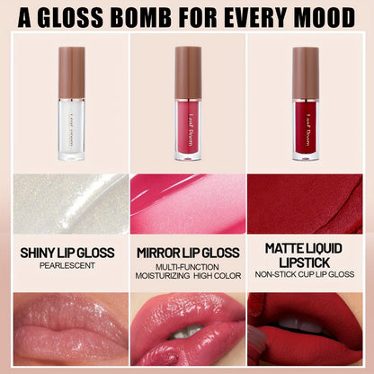 Matte Lip Gloss Set 12pcs Velvet Mirror Finish - Long-Lasting Waterproof Lipstick Lip Gloss with Smooth Paste Formula - High Pigment Multi-Shade Lip Makeup Set for Women - Perfect Gift Set