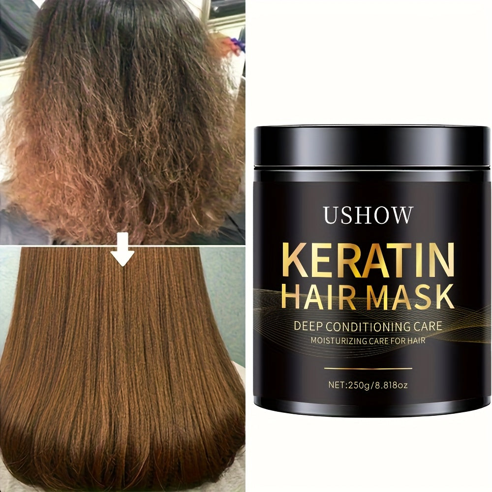 250G U Show Keratin Hair Mask - Deep Conditioning And Moisturizing for Dry Damaged Hair, Softens And Strengthens with Keratin And Collagen, Anti-Breakage And Split Ends, 8.8Oz, Hair Care, Sleek Packaging, Highquality Ingredients
