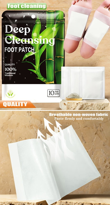 Foot Patches Detox Bamboo Vinegar Ginger Lavender Natural Plant Ingredients Deep Cleansing Moisturizing Foot Pads Massage Relaxing Foot Care Home Portable Health