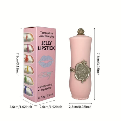Flower Jelly Lipstick Set 6pcs Color Changing Lip Balm Thermostat Moisturizing Long Lasting Peach Flavor Lip Care Gift for Women