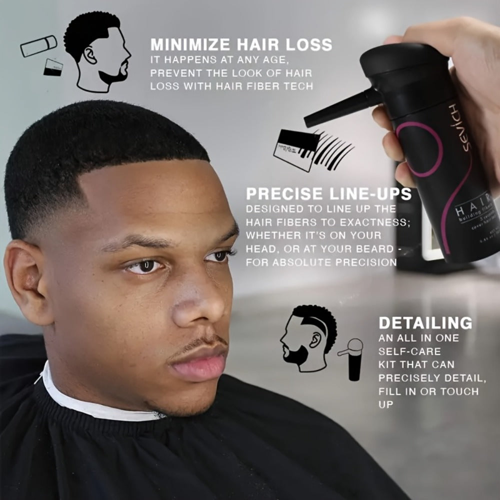 Hair Thickening Fibers Set 2-in-1 with Applicator - Natural Volume & Fuller Look for Thinning Hair, All Hair Types, 8 Colors, 3pcs or 4pcs Set