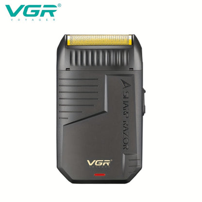 Electric Foil Shaver for Men USB Rechargeable Cordless – VGR Professional Beard Sideburn Trimmer Close Shave Travel-Ready Minimalist Black Design, Great Gift for Him Models V-363 V-375
