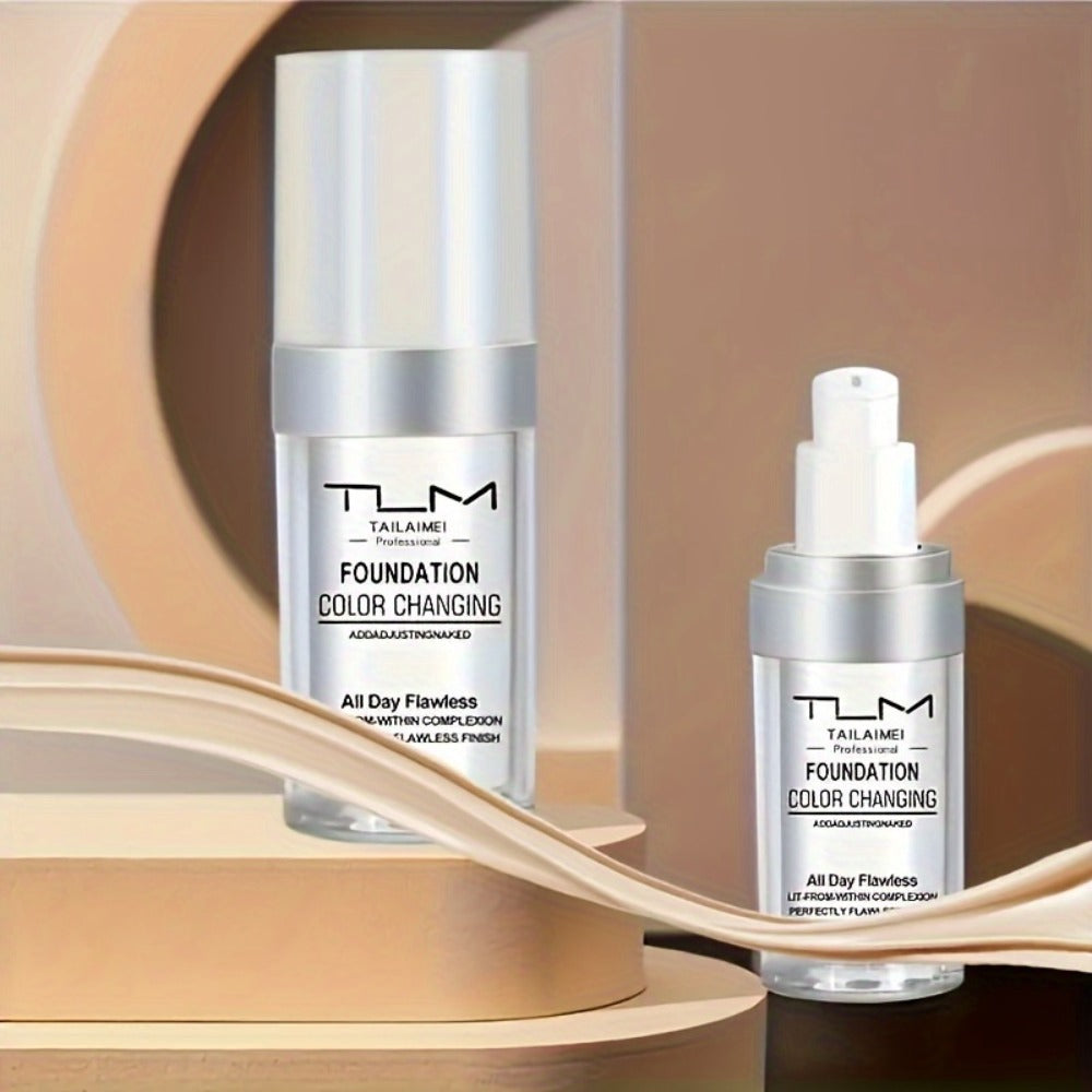 Purchase Two And Receive One at No Cost (3pcs)/Tum TLM Temperature Foundation, Color-Shifting BB Cream Base Makeup, Smooth Application Without Clumps Or Powder Buildup, Perfect End, Great Gift for Mother'S Day And Valentine'S Day